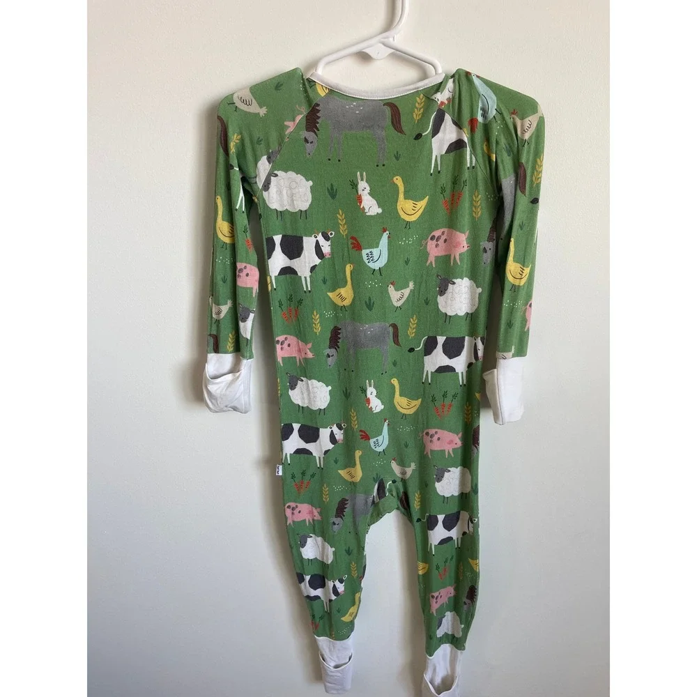 Little Sleepies Farm Print Bamboo Zippy 12-18 Months